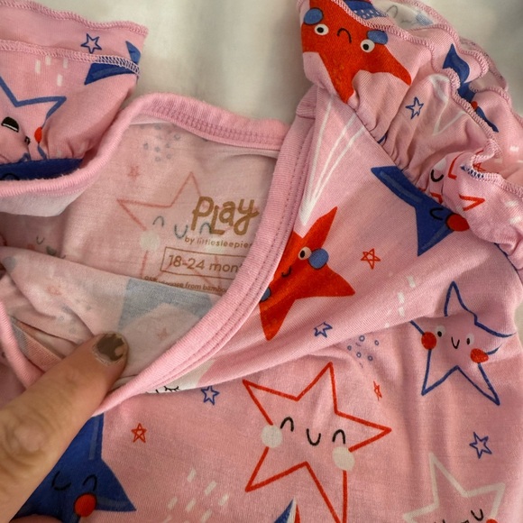 Little Sleepies Pink Star, Checkered and Ice-cream Party Ruffle-Sleeve Dress - Picture 4 of 16